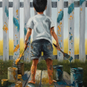 Boy Painting Fence